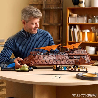 Overview image of the completed sail barge for shelf display