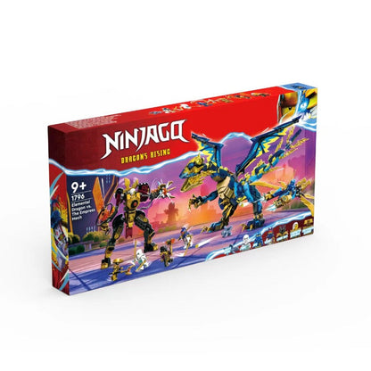 Elemental dragon vs. Empress mech building block set, 1038 pieces, assembled