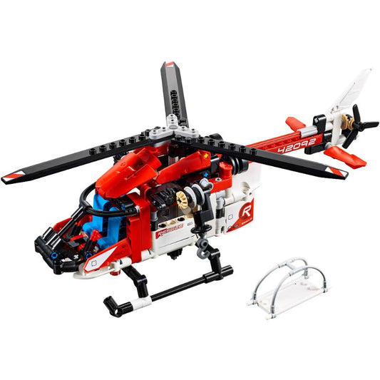 Front view of the rescue helicopter building block model