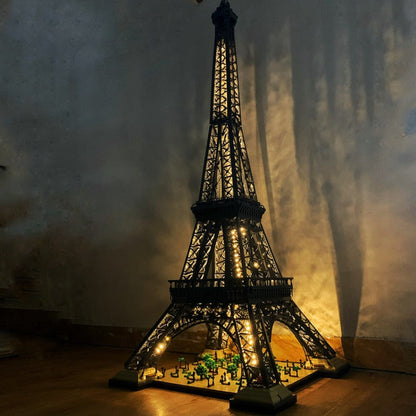 Eiffel Tower model with LED light kit installed