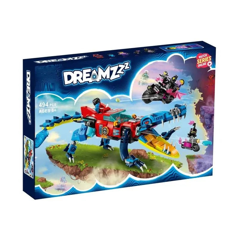 Second view of the 494-piece crocodile car brick model