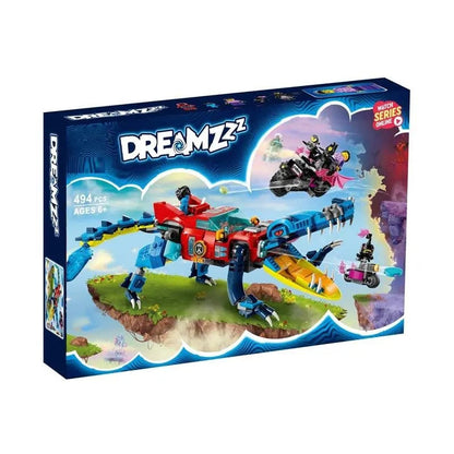Second view of the 494-piece crocodile car brick model