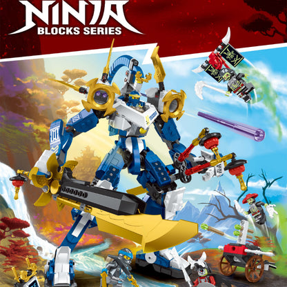 Ninja titan mech warrior building block set standing pose