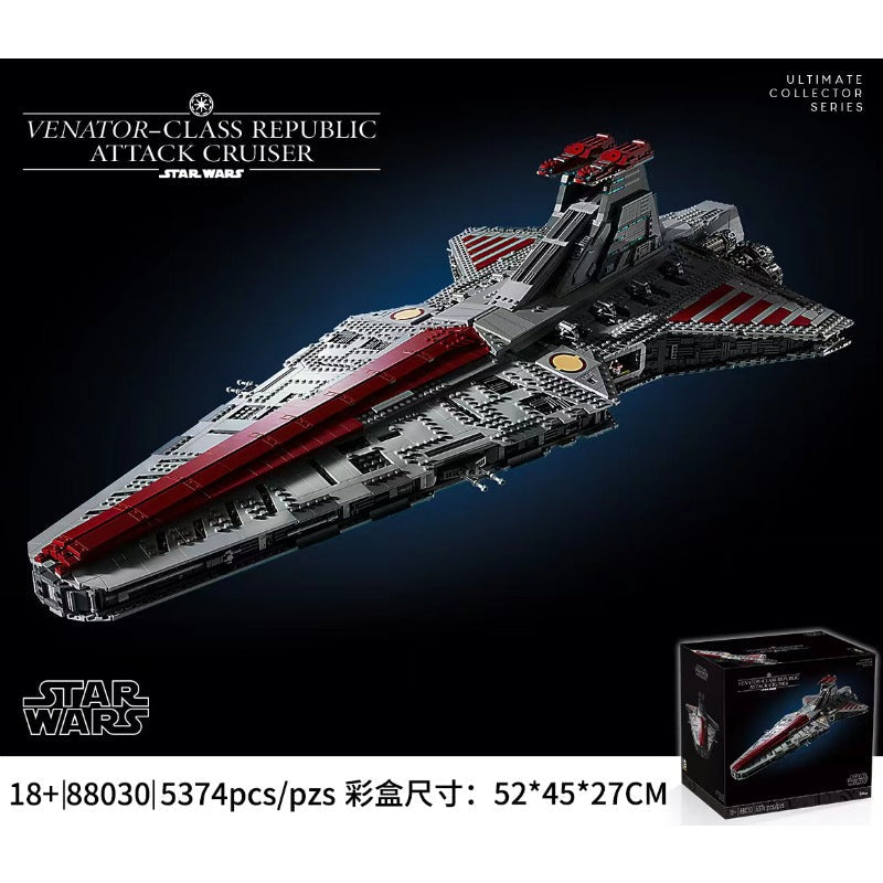 Bricks-only version of the Venator-class cruiser building set