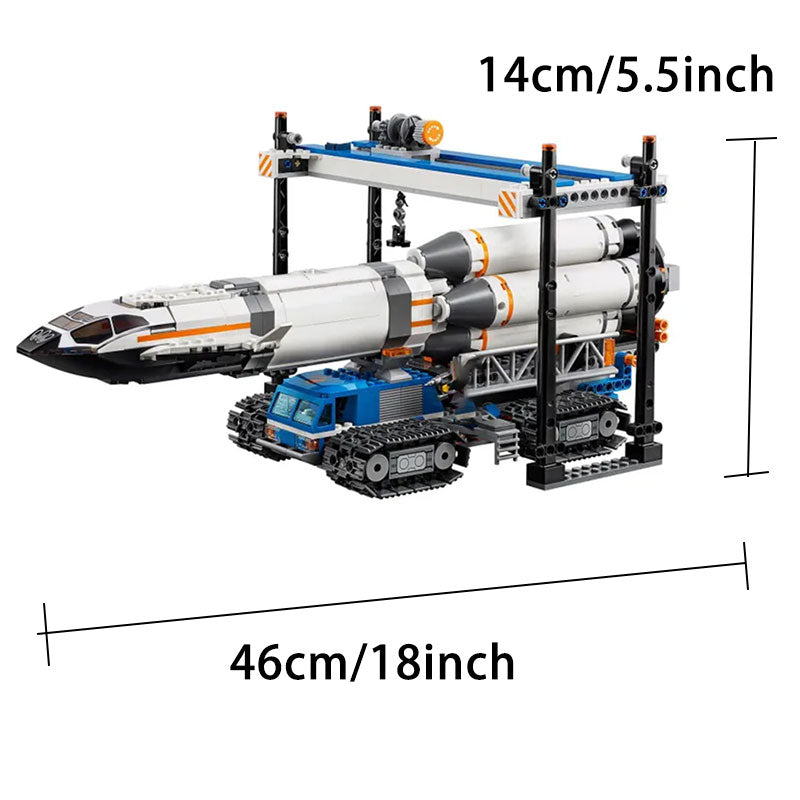 Second view of the 1055-piece rocket brick model