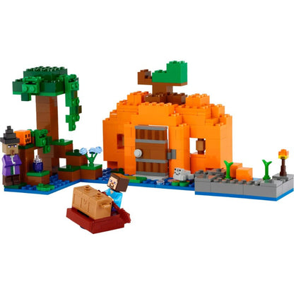 Full view of assembled pixel-style farm scene
