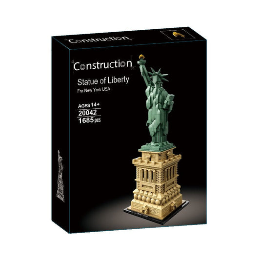 Assembled Statue of Liberty architecture building block model