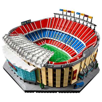 Side view of the floodlight towers on the stadium build