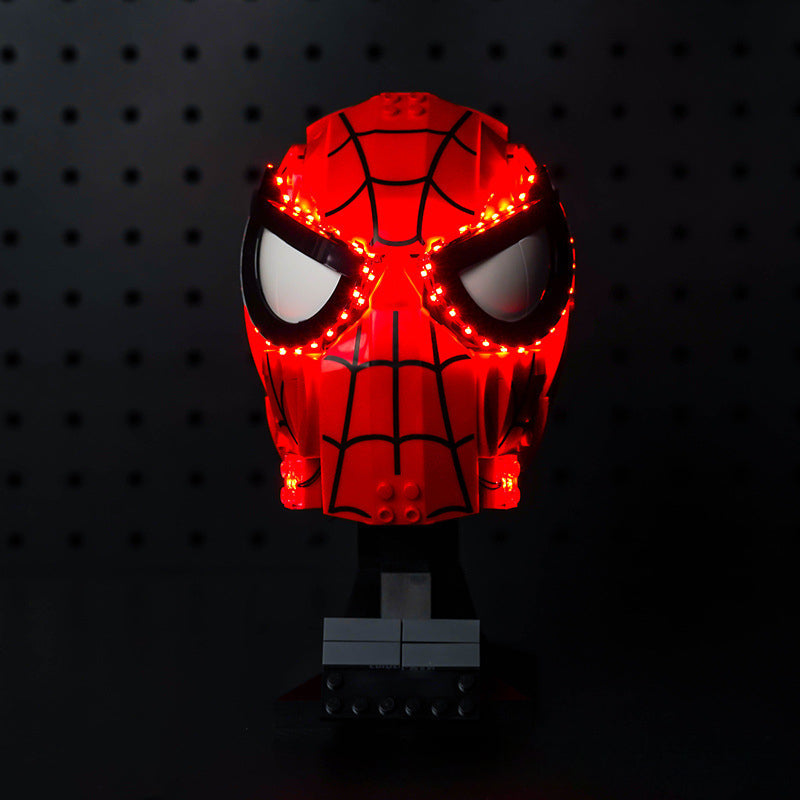 Spider-Man mask set bundle with bricks plus LED