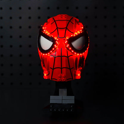 Spider-Man mask set bundle with bricks plus LED