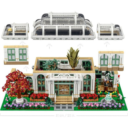 Assembled garden model from the 3792-piece brick set, gallery view