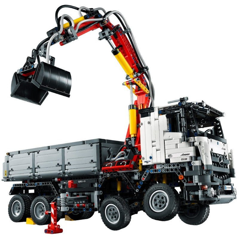 Wheel and chassis detail on the heavy-duty truck build