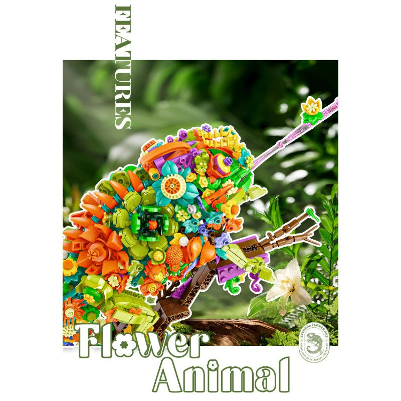 Chameleon flower building set display view