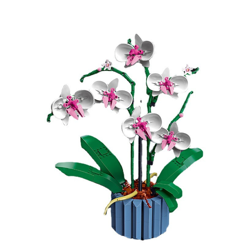 Orchid building block set assembled display