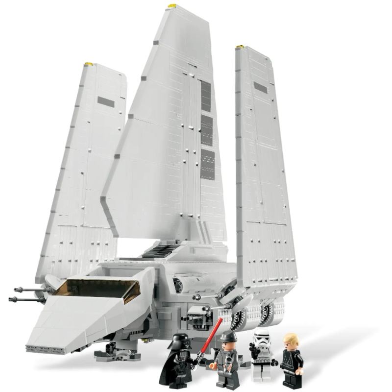 Assembled spacecraft model shown from a side angle