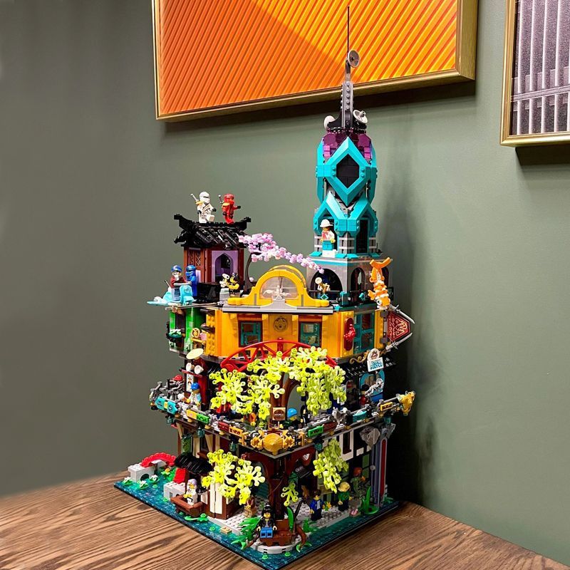 Ninja city garden building block street level view