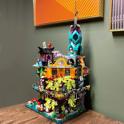 Ninja city garden building block street level view