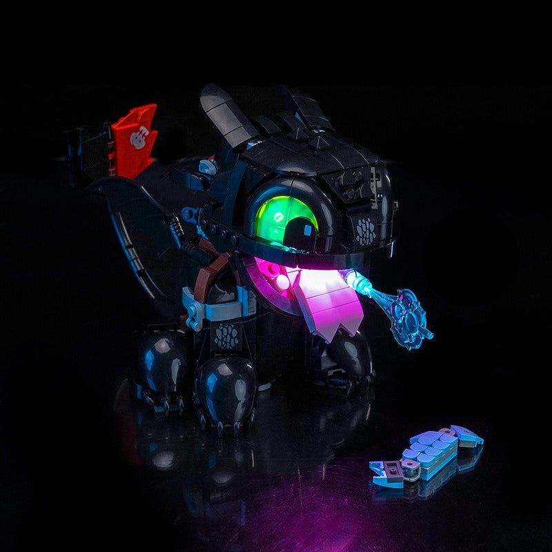 Built dragon block model from another angle