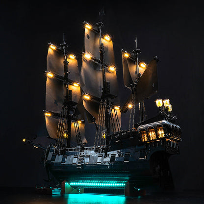 Captain Jack Sparrow's Pirate Ship building block model, close-up detail
