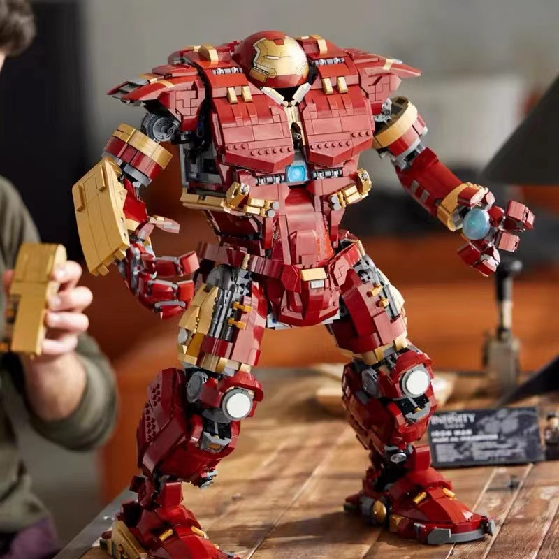 Hulkbuster armor mech building block set standing pose