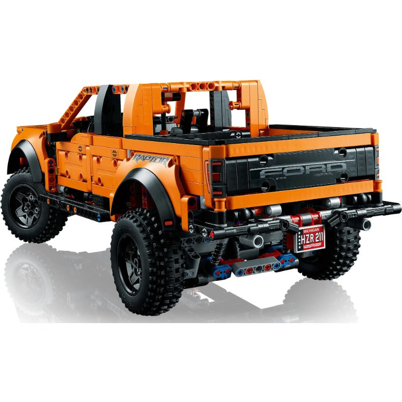 Top view of the completed off-road truck brick build