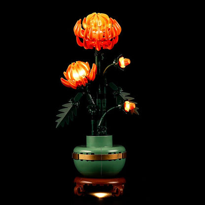 Chrysanthemum brick flower with LED lighting option