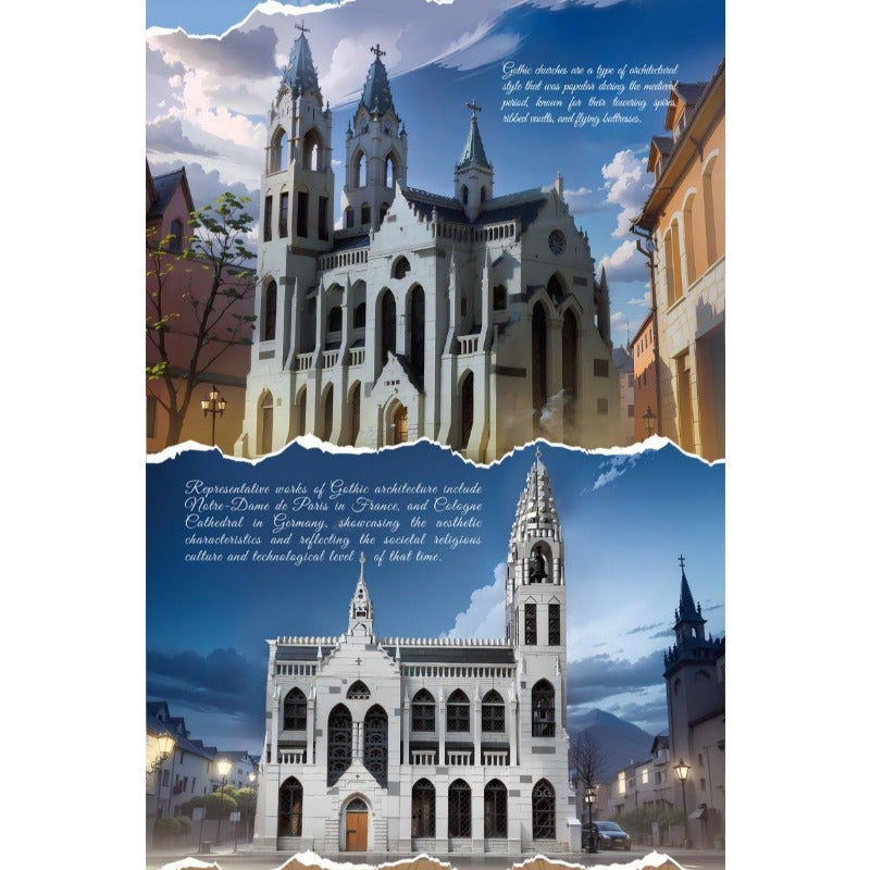 gothic cathedral building block set completed build display