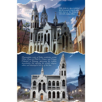 gothic cathedral building block set completed build display