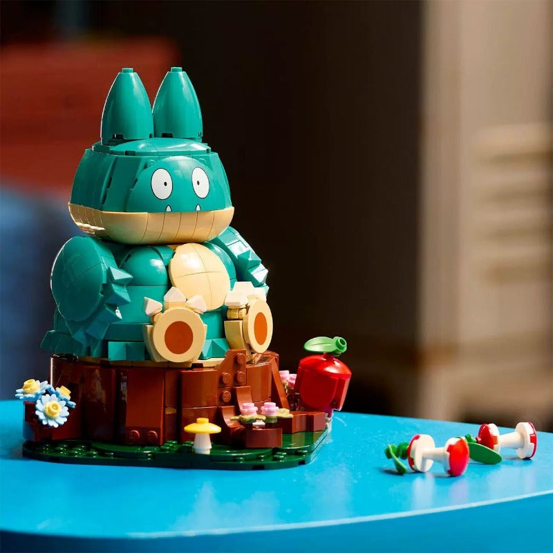 Finished Munchlax brick model viewed from the front
