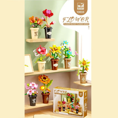 Potted plant building block set close-up detail view (12)