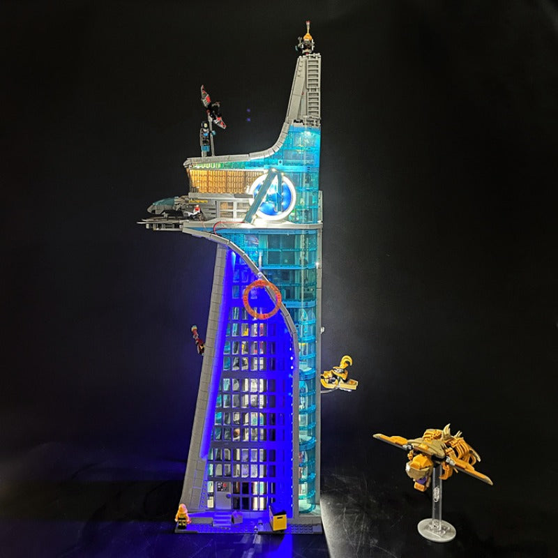Avengers Tower building block set with LED lighting option