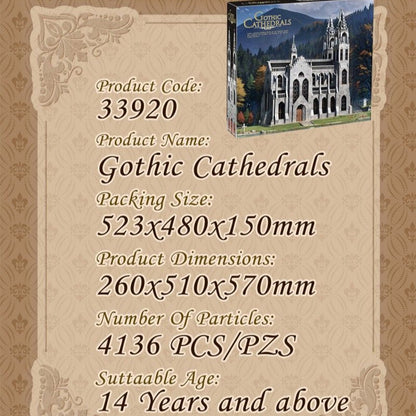 gothic cathedral building block set alternate angle view