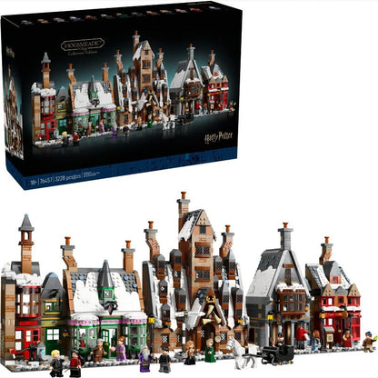 Full street view of the 3228-piece wizarding village building block set