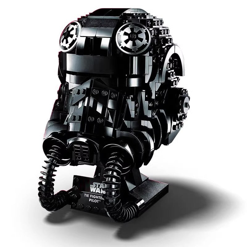 Sci-fi pilot helmet display building block model, bricks only