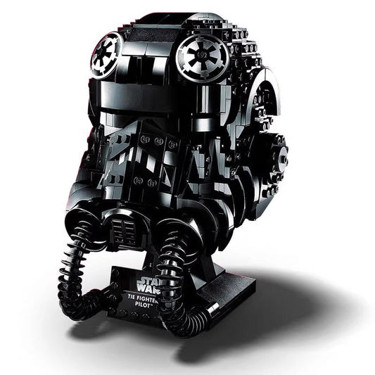 Sci-fi pilot helmet display building block model, bricks only