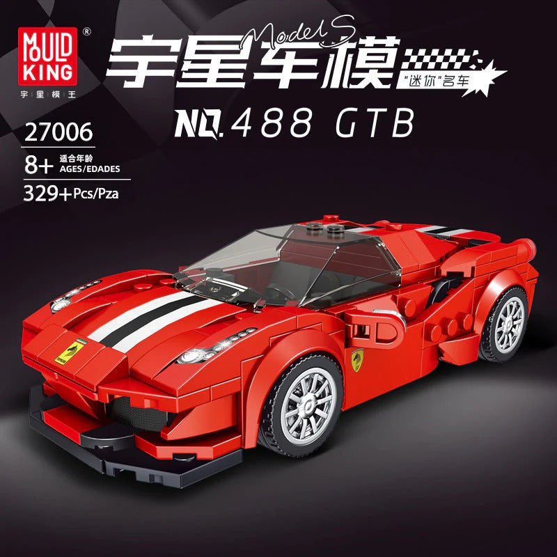 mini sports car building block display model, front grille and headlight detail
