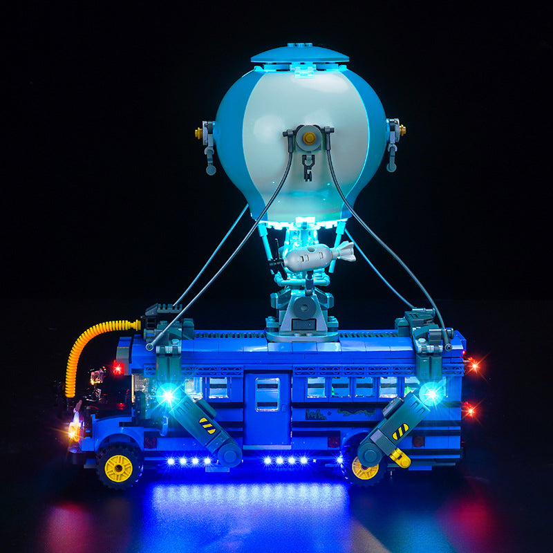 Additional angle of the assembled battle bus display model