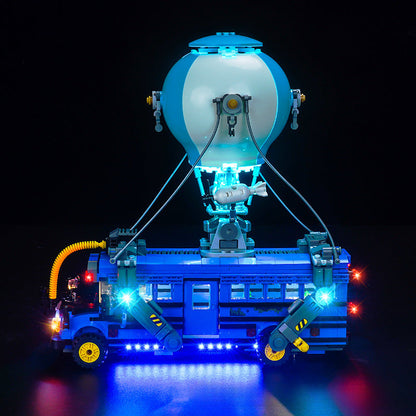 Additional angle of the assembled battle bus display model