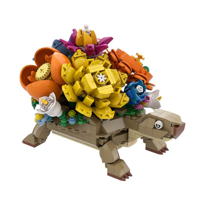 Brick turtle flower pot shown from another angle