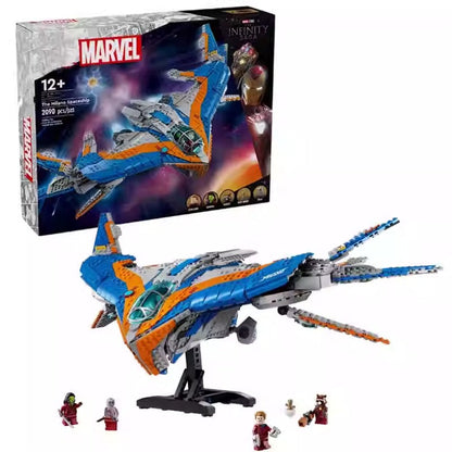Additional view of the completed 2090-piece spaceship display