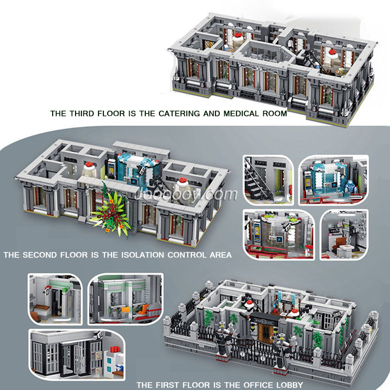 Lunatic Hospital Horror Building Set side angle building block construction
