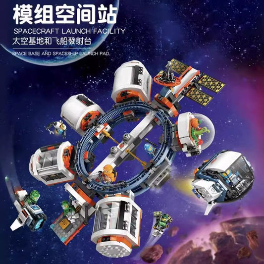 Modular space station building block model assembled