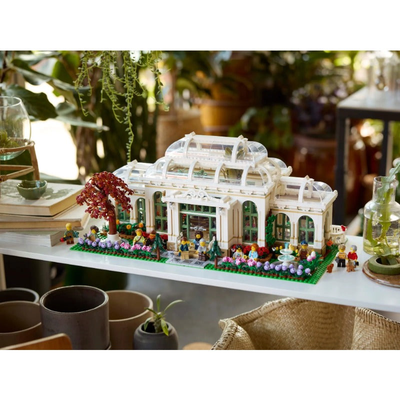 Garden building set overview showing the finished botanical build