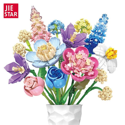 Fingertip Romance flower building block set shown from another angle