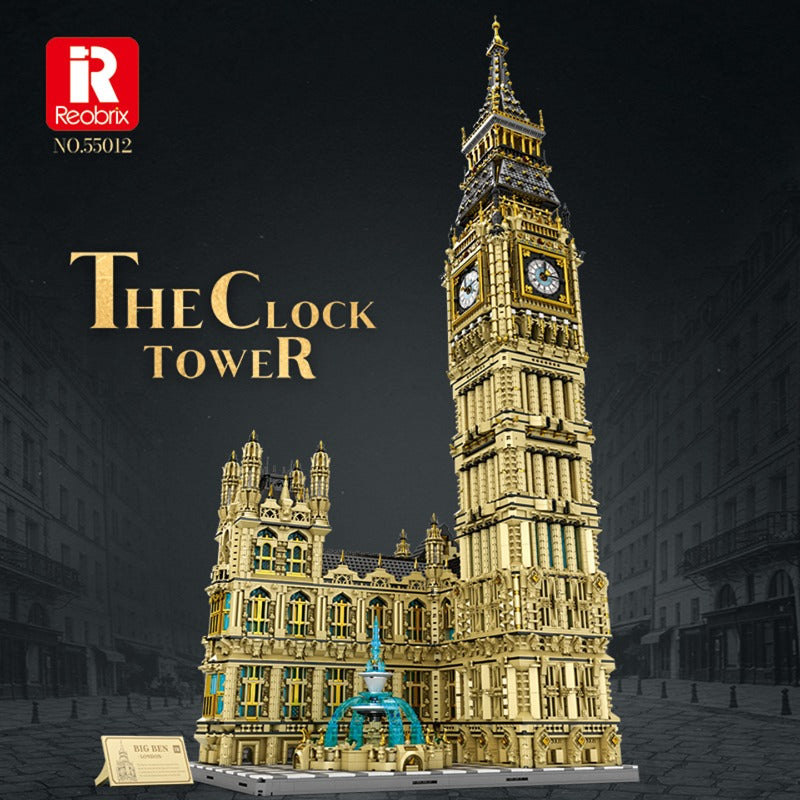 big ben clock tower building block set completed build display