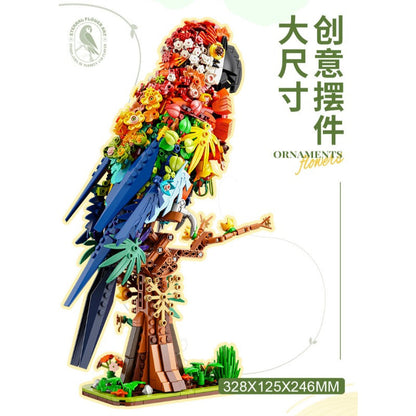 Flower parrot building set detail