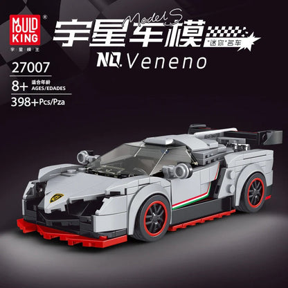 mini sports car building block display model, rear light and diffuser detail