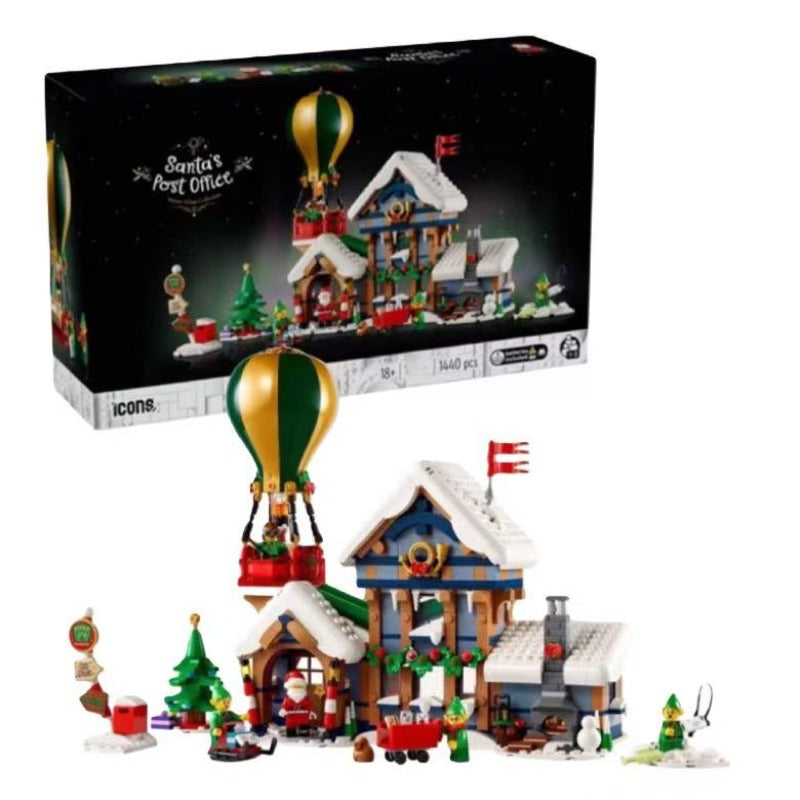 Santa's Post Office christmas building block set, front view