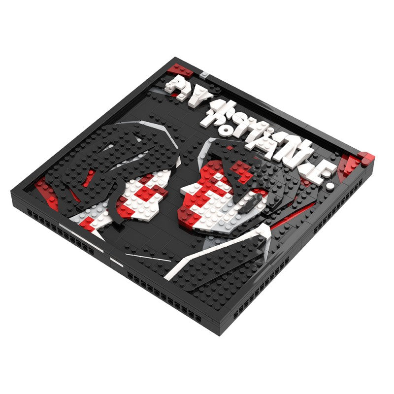 Album mosaic MOC building block set, close-up detail
