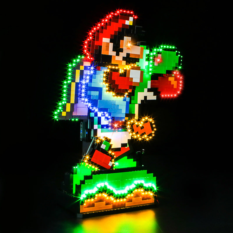 Close-up detail of the 1215 PCS ABS brick build